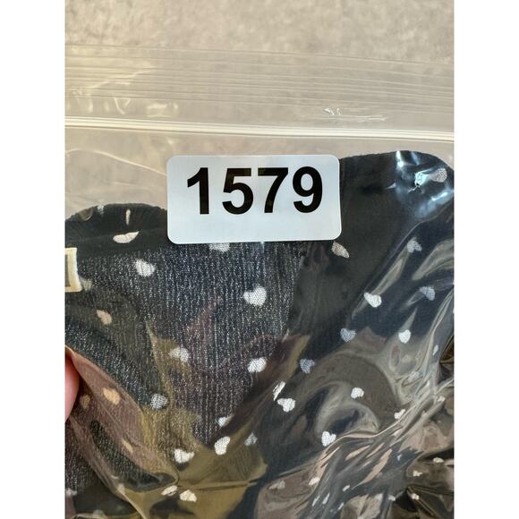 Pleione Semi Sheer Flowy Heart Top Women’s Size M Rayon Crinkle Ruffle Boho - Picture 12 of 12